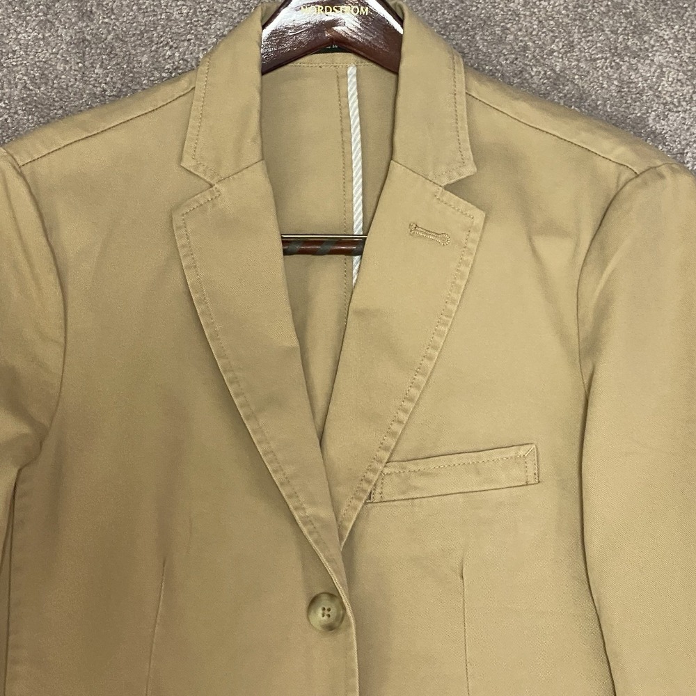 J Crew Mens S Unstructured Cotton Blazer Khaki Sport Coat Preppy Y2K Academia - Picture 7 of 15